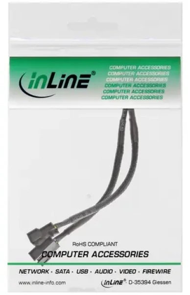 InLine Y-kábel pre PWM ventilátory / Rozbočovací kábel / 4-pin PWM 2x 4-pin PWM / 15 cm (33328Y)