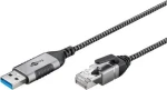 Goobay adaptérový kábel USB-A(M)-RJ-45 čierna/sivá / Adaptér / USB 3.2 Gen 1 / Cat.6 / 1 Gbit/s / 5 m (74397)