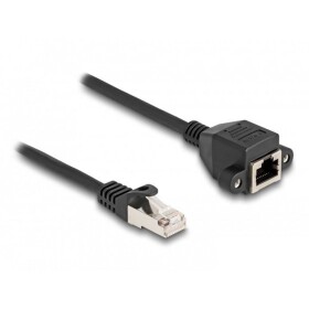 Delock 80196 RJ50 sieťové káble, prepojovacie káble kábel S/FTP 5.00 m čierna tienený 1 ks; 80196
