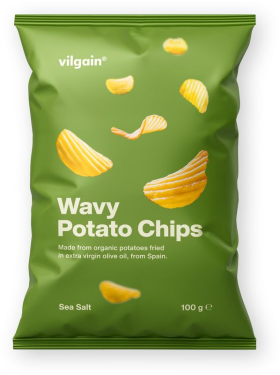 Vilgain Vrúbkované chipsy BIO – morská soľ 100 g