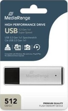 MediaRange High Performance 512 GB, USB stick (silver/black, USB-A 3.2 Gen 1)