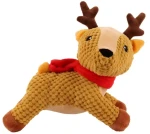 HUHUBAMBOO Hračka pre psov Vianočný sob s červeným šálom / 24 cm (357025)