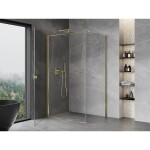 MEXEN/S - Mist-B sprchovací kút dvere krídlové 75 x 85, transparent, zlato 8A2T-075-085-50-00