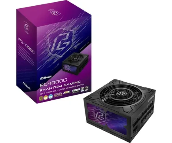 ASRock Phantom Gaming PG-1000G čierna / Zdroj / 1000 W / ATX 3.1 / 80 PLUS Gold / Modulárne (90-UXP100-GFEAAB)