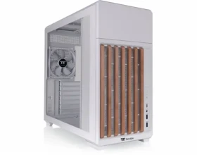 Thermaltake TR300 WS biela, drevo / Skriňa ATX / 2x USB-A 3.2 / 1x USB-C 3.2 / bez zdroja / priehľadná bočnica (CA-11M-00M6WN-WS)