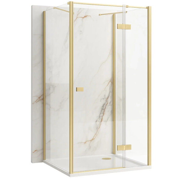 REA/S - Sprchovací kút Atlas 120x80 Brush Gold vpravo KPL-K4777
