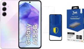 Samsung Galaxy A55 5G 8/128GB Fioletowy (SM-A556BLVAEUE) + FlexibleGlass