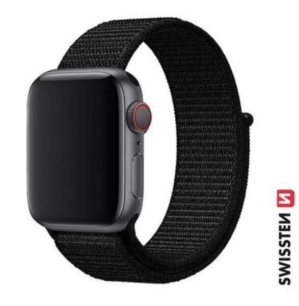 Swissten Nylonový remienok pre Apple Watch 42/44/45/49mm čierna (46000712)