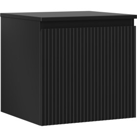 MEXEN/S - Rivel kúpeľňová skrinka pod umývadlo 50 cm s doskou, 1 šuplík, reliéf, čierna mat 91A20-05047-1-BFC71