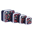 A Little Lovely Company Desiatový box Strawberries - set 4 ks