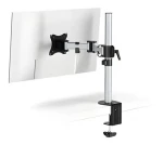 Durable SELECT strieborná / Stolový držiak monitora / VESA 75-100 mm / nosnosť 8 kg / 13-27" / naklápací, otočný (509423)