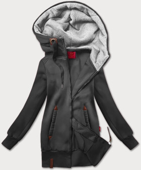 Dámska mikina Smooth v grafitovej farbe s kapucňou LHD (AMG169) odstíny šedé S (36)