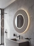 SAPHO - LUMIRO STRIP guľaté zrkadlo s LED osvetlením v ráme, priemer 75cm, agila LR750-4343S