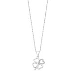 Lotus Silver Hravý strieborný náhrdelník s čírymi zirkónmi, štvorlístok LP3305-1/1