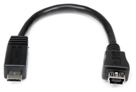 StarTech Adaptér Micro-USB - Mini-USB čierna / Adaptér / USB Micro-B - USB Mini-B / 0,15 m (UUSBMUSBMF6)