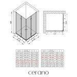 CERANO - Sprchovací kút Volpe Duo Ľ/P - 6 mm - chróm, transparentné sklo - 100x80x190 - zalamovacie CER-480196