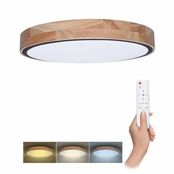 Solight WO8005 LED osvetlenie s diaľkovým ovládačom Iron Oak / 48W / 3360lm / priemer 40cm (8592718036959)