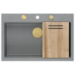 Quadron Quadron - Granitový drez MARC 110 WORKSTATION Grey Metallic Zlaty HQM7650U5_PVDG1