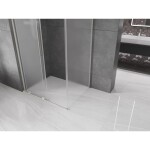 MEXEN/S - Velar L sprchovací kút, posuvné dvere 120 x 85, dekor, nikel kartáčovaný 871-120-085-33-97