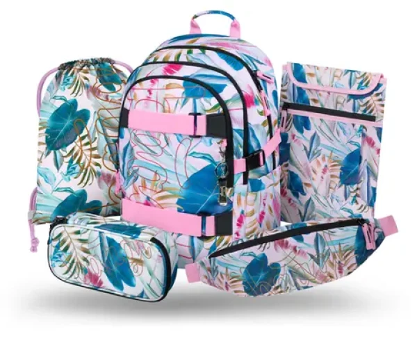 BAAGL SET 5 Skate Leafs: batoh, peračník, sáčok, ľadvinka, obal na notebook (A-36542)