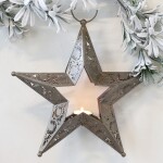 Chic Antique Závesný kovový svietnik Star Antique Brass 28,5 cm