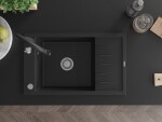 MEXEN/S MEXEN/S - Elias Elias granitový drez 1-miska s odkvapkávačom vrátane batérie Savita, čierna 6511-77-672601-70