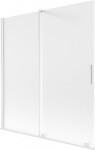 MEXEN/S - Velar dvojkrídlová posuvná vaňová zástena 150 x 150, dekor, biela 896-150-000-31-20