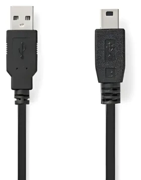 Nedis USB-A - Mini-B čierna / Kábel USB / USB 2.0 / 5 m (CCGL60300BK50)