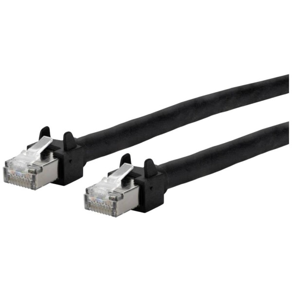 Metz Connect 13084F5000-E RJ45 sieťové káble, prepojovacie káble CAT 5e S/UTP 5.00 m čierna možno použiť pre vlečenie, krytie PUR, odolný proti UV žiareniu 1 ks; 13084F5000-E