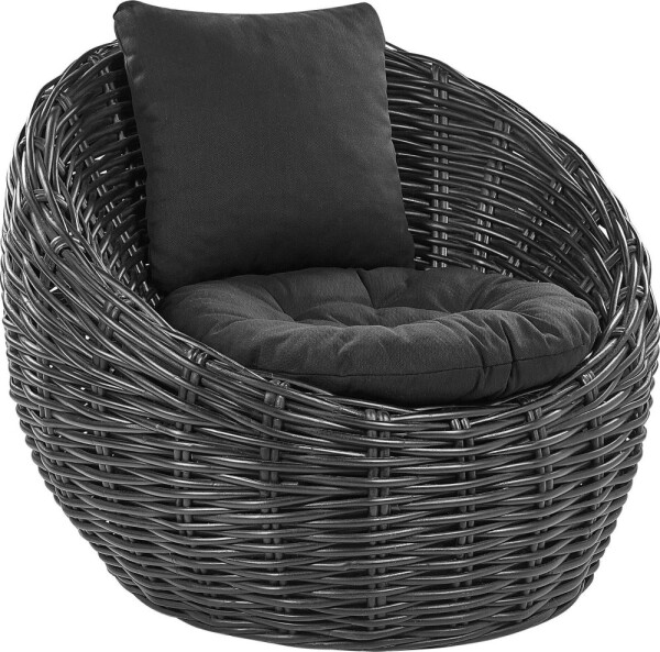 Beliani Fotel záhradný ratanový Čierny LERICI Lumarko!