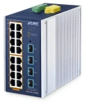 Planet IGS-4215-16P4X / Switch priemyselný / 16x Gigabit RJ-45 PoE 802.3at / 4X 10G SFP+ / L2+ / IP30 (IGS-4215-16P4X)