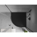 MEXEN - Flow Sprchová vanička štvrťkruh slim 90 x 90, čierna mat 46Q709090