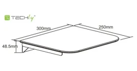 Techly ICA-DRS-504 čierna / Nástenná sklenená polica / Nosnosť 8 kg / Hliník (ICA-DRS-504)