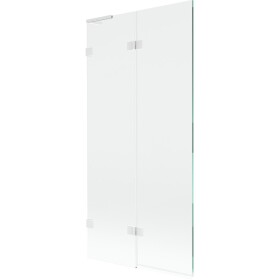MEXEN/S - Lunar L vaňová zástena 2-krídlová ľavá 90 x 150, transparent, biela 897L-090-100-20-00-L