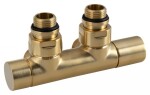 SAPHO - TWIN pripojovacia súprava ventilov pre stredové pripojenie, zlato mat CP401SGM