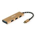 TRITON Koncentrator ROLINE GOLD USB 3.2 Gen 1, 4 porty, kabel połączeniowy typu C