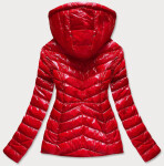 Krátká červená prošívaná dámská bunda kapucí model 16146889 CANADA Mountain Barva: odcienie czerwieni, Velikost: