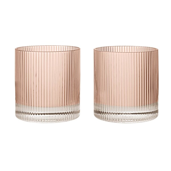 Ferm Living Sklenice Tumbler Ripple Blush 250 ml – set 2 ks