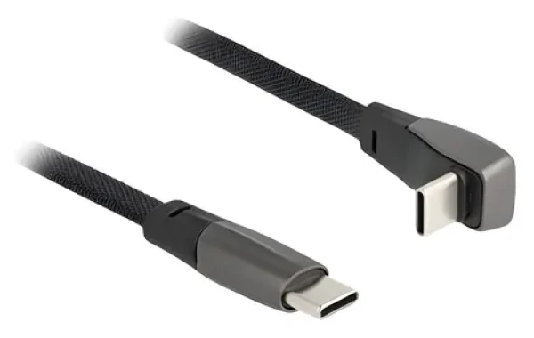 DeLock USB-C (M) - USB-C (M) zahnutý čierna / USB kábel / USB 2.0 / 1 m / Power Delivery 60 W (80751)