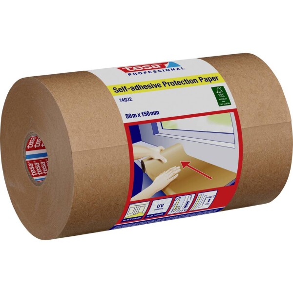 Tesa 74922 74922-00000-00 krepová lepiaca páska tesa® Professional svetložltá (d x š) 50 m x 15 cm 50 m; 74922-00000-00