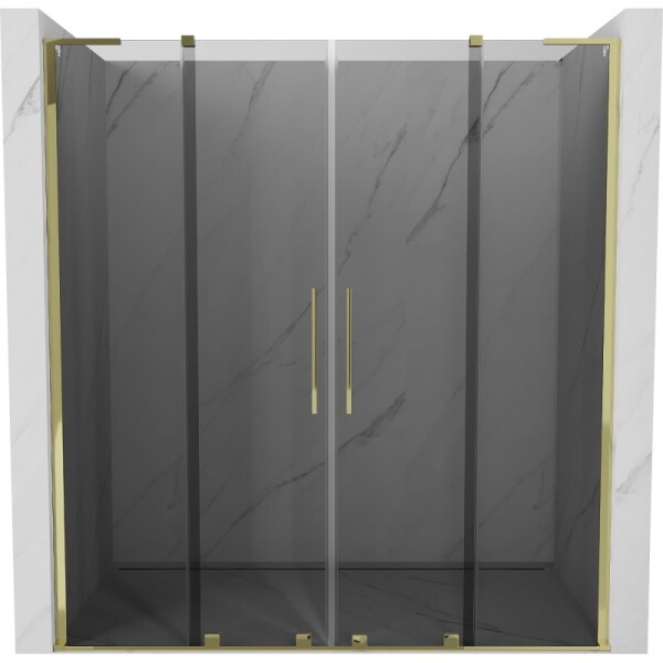 MEXEN/S - Velar L Duo posuvné sprchové dvere 170, grafit, zlatá 871-170-003-42-50