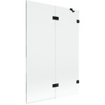 MEXEN/S - Lunar vaňová zástena 2-krídlová pravá 120 x 150, transparent, čierna 897-120-100-70-00-P