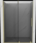 MEXEN/S - Velár posuvné sprchové dvere 140, grafit, zlatá kartáčovaná 871-140-000-41-55