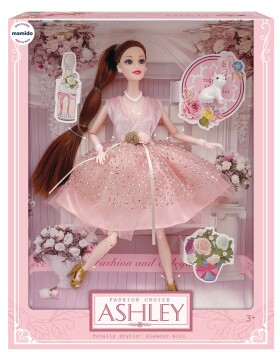 Mamido Mamido Bábika Ashley v spoločenských šatách bruneta MT1241