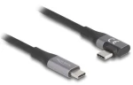 DeLock USB-C 24 pin / Kábel / rovný (M) - lomený 90 ° (M) / USB 3.2 / Thunderbolt 3 / PD 5A 48V / 2 m (81132)