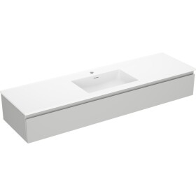 MEXEN/S - Orio kúpeľňová skrinka 160 cm s umývadlom Otis, 1 šuplík, šedá mat/biela mat 91A10-16023-1-BF62-W18M01