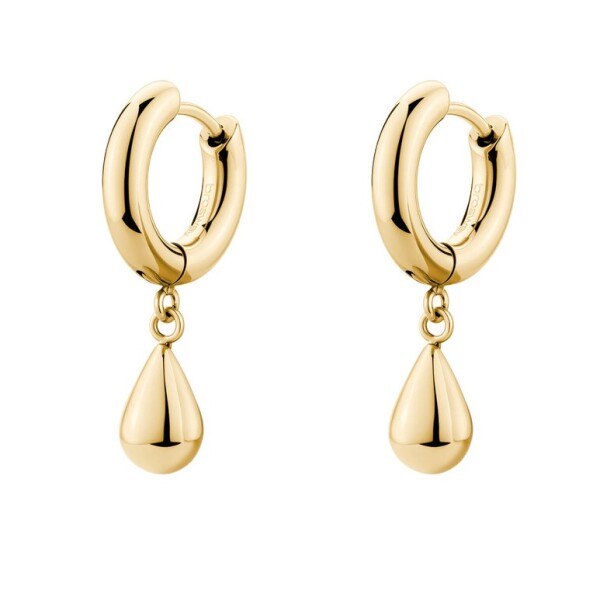 Brosway Pozlátené kruhové náušnice s príveskami Tear Drop Perfect BPC45