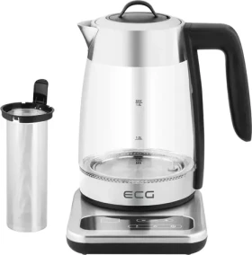 ECG RK 1891 INFUSO strieborná / rýchlovarná kanvica / 2200W / 1.8 L / sklo a nerez / sitko na čaj (100001474169)