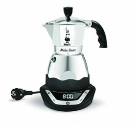 Bialetti Moka Timer Elektrický kávovar na šálky strieborná 150 ml (8006363009980)