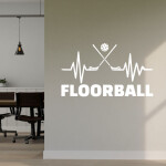 Veselá Stena Samolepka Floorball Farba: červená, Veľkosť: 60 x 35 cm